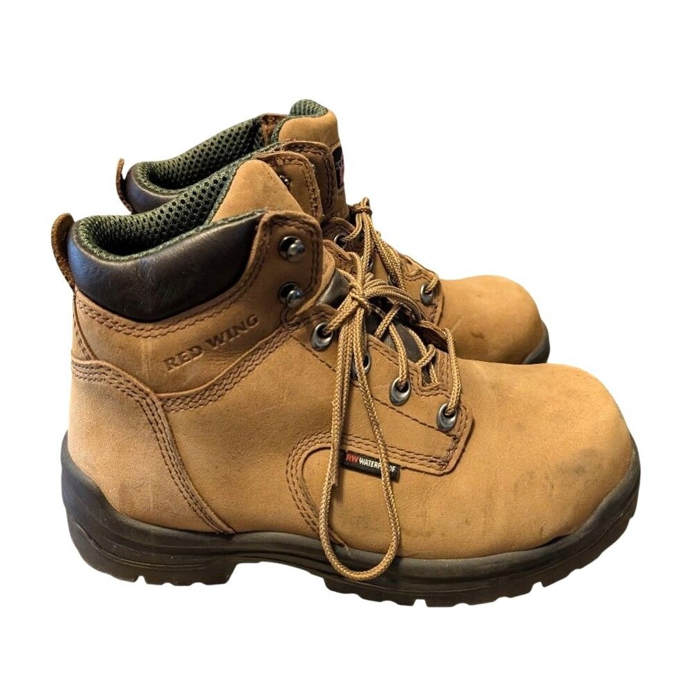 Red Wing Boots Mens Size 7 Brown Suede Safety Steel Toe Work Boots